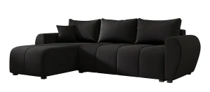 Czarny rozkładany narożnik w kształcie L - Velmores 3X