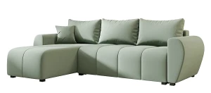 Zielony narożnik L z funkcją spania - Velmores 3X