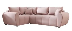 Różowy rozkładany narożnik w kształcie L - Dameno 3X