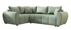 Zielony rozkładany narożnik L z funkcją spania - Dameno 3X