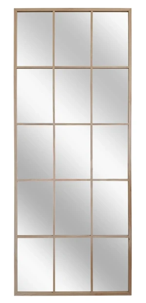 Loftowe dębowe lustro ze szprosami - Sando 4X