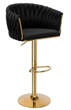 Welurowy czarny hoker na złotej nodze - Ranfo 3X