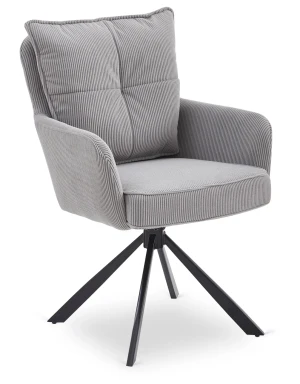 Szary fotel obrotowy sztruksowy - Herry