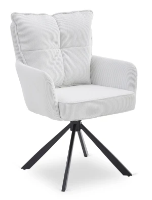 Sztruksowy kremowy fotel obrotowy - Herry