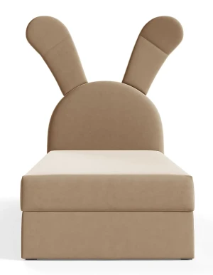 Brązowe łóżko dziecięce z uszami 100x200 cm - Kikori