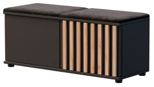 Czarna lamelowa szafka na buty do przedpokoju - Benisso