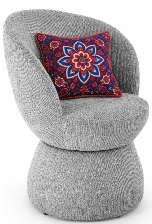 Szare tapicerowane krzesło obrotowe - Liro