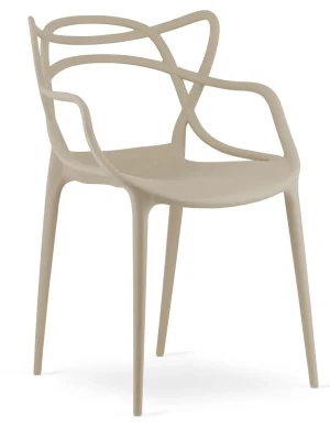 Beżowe nowoczesne krzesło do stołu - Riani 3X