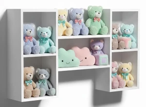 Biała lekka wisząca półka dziecięca - Scarpi 2X