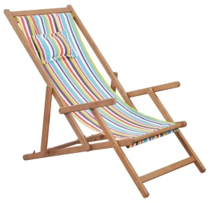 Wielokolorowy składany leżak plażowy - Kane