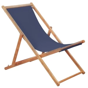 Granatowy leżak drewniany - Kane 2X