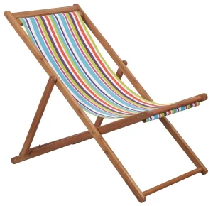 Kolorowy leżak materiałowy z drewna eukaliptusa - Kane 2X