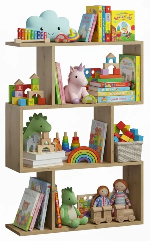 Nowoczesny dziecięcy regał na zabawki dąb artisan - Karli 2X