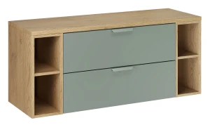 Zielona wisząca szafka pod umywalkę z szufladami - Verdessa 9X