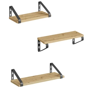 Zestaw 3 półek ściennych dąb artisan - Vopra