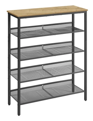 Szafka na buty z metalowymi półkami dąb artisan - Alaniso