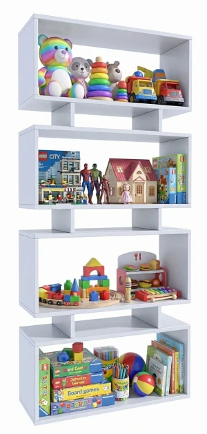 Biały ażurowy regał na zabawki - Arancis
