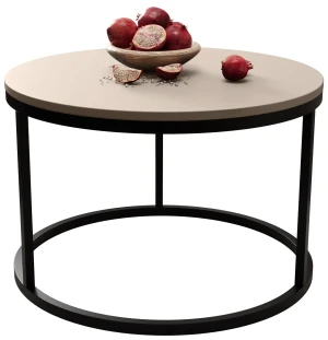 Kaszmirowy nowoczesny okrągły stolik kawowy do salonu - Univ 3X