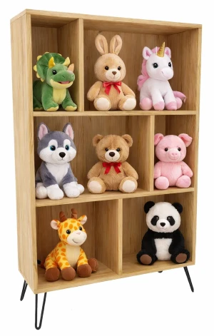 Industrialny regał na zabawki dąb craft - Zorina 12X