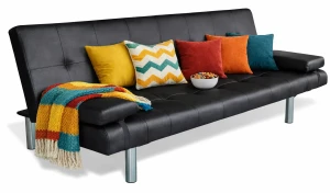 Czarna kanapa rozkładana do salonu – Wally