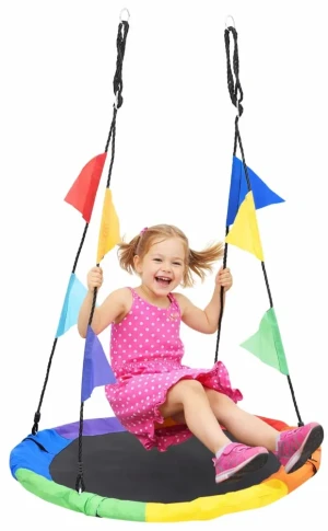 Kolorowa huśtawka bocianie gniazdo z chorągiewkami - Evia