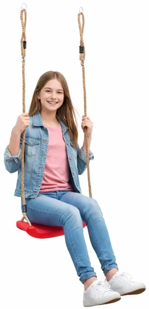 Czerwona wisząca huśtawka ogrodowa dla dzieci - Exod