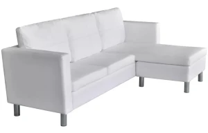 Biała elegancka sofa 3-osobowa – Senzo