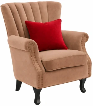 Beżowy nowoczesny fotel wypoczynkowy - Lorus