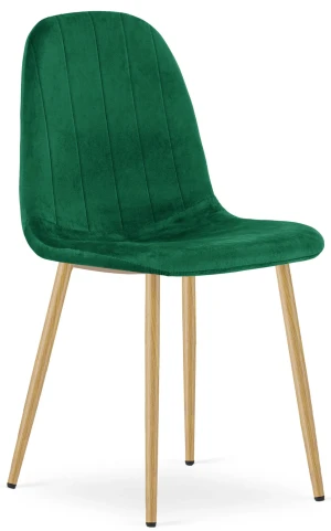 Zielone aksamitne krzesło metalowe - Oret 4X