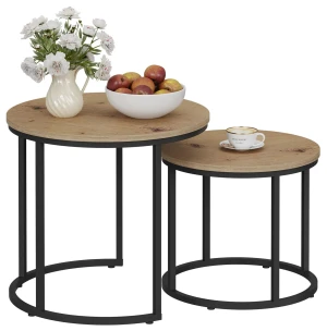 Okrągły stolik kawowy 2w1 dąb artisan - Tocador 12X