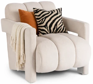 Kremowy nowoczesny fotel wypoczynkowy - Anesoni 3X