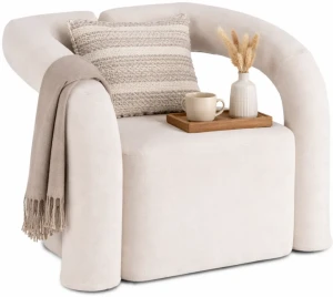 Kremowy fotel w stylu nowoczesnym - Zeniro 3X