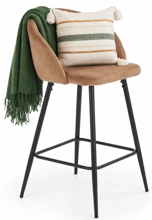 Beżowy welurowy hoker metalowy - Apuss