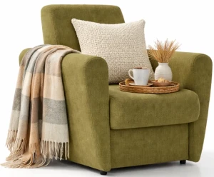 Oliwkowy fotel wypoczynkowy nowoczesny - Regisso