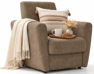 Brązowy skandynawski fotel wypoczynkowy - Regisso