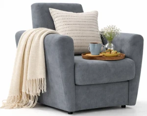 Niebieski fotel z podłokietnikami - Regisso