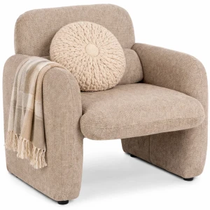 Ciemnobeżowy fotel wypoczynkowy do pokoju - Etilion 3X