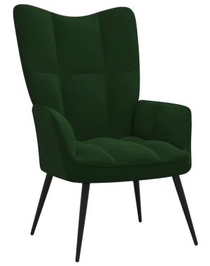 Ciemnozielony welurowy fotel pikowany - Verria