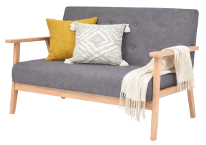 2-osobowa ciemnoszara sofa retro - Garner 2X