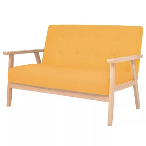 2-osobowa żółta sofa retro - Garner 2X