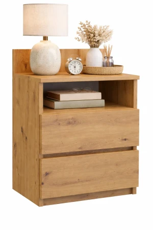 Szafka nocna z szufladami i półką dąb artisan - Okiro