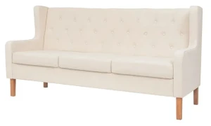 Trzyosobowa sofa Faselo 3C - kremowobiała