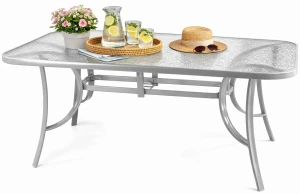 Szklany prostokątny stół ogrodowy - Dora