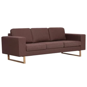 Elegancka trzyosobowa sofa Ladi 3X - brązowa