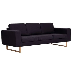 Elegancka trzyosobowa sofa Ladi 3X - czarna