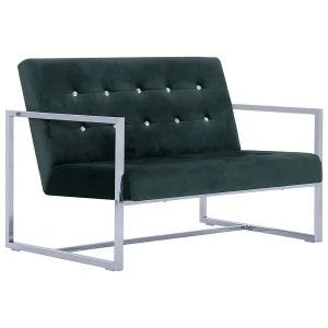 Zgrabna 2-osobowa sofa Aparro - ciemnozielona
