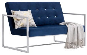 Granatowa sofa 2-osobowa - Aparro