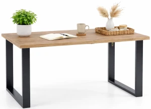 Drewniany rozkładany stół w stylu loft do salonu Ryfik 2X