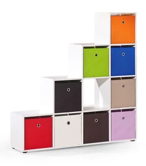 Nowoczesny biały regał schodkowy - Cesaro 4X