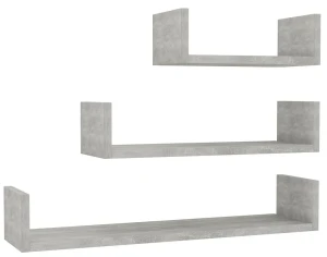 Zestaw półek ściennych w kolorze betonu - Dunan 3X